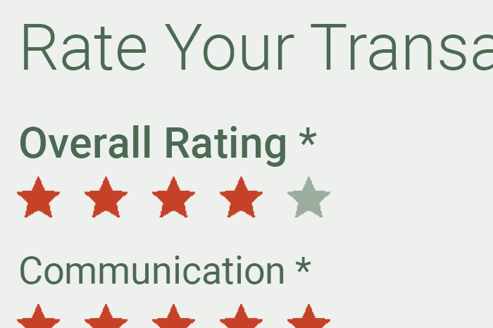 Rating and reviews system feature.