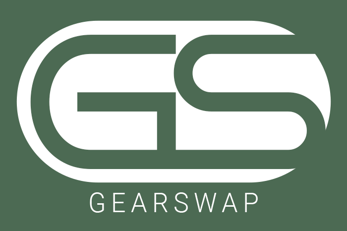 White GearSwap logo on forest green background.