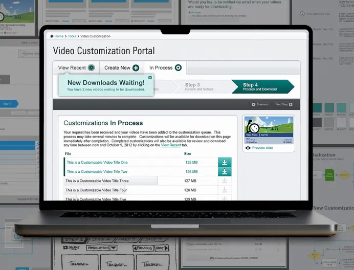 LPL Financial's Video Customization Portal displayed on a laptop.