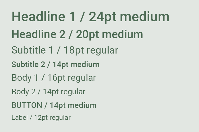 Mobile app ux design system typography