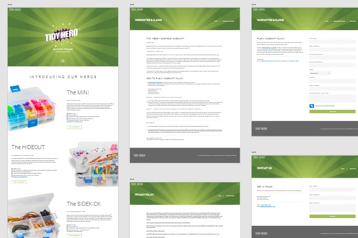Website design showing desktop artboards created in Adobe XD
